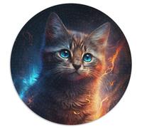 Puzzles Chat Fantastique pour Adultes, 1000 Pièces Puzzle Rond 1000 Pièces Jeu de Casse-Tête, Jeu Familial Interactif, Convient aux 14 Ans et Plus 67,5x67,5cm