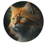 Puzzles Chat Fantastique pour Adultes Puzzles Ronds de 1000 Pièces pour Débutant Niveau de Compétence 1000 Pièces, Idéal pour Cadeaux d'anniversaire et de Vacances 67,5x67,5cm