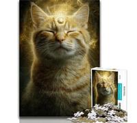 Puzzles Chat Néon pour Ados 1000 pièces, Difficiles à compléter mais Amusants et Humoristiques avec Affiche et fiche de Questions-réponses Assorties (75x50cm)