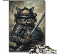 Puzzles Chat Ninja pour Adultes 1000 pièces, Difficiles à réaliser, mais Amusants et Humoristiques Cadeau d'anniversaire, décoration Murale 26x38cm