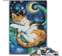 Puzzles Chat Noir Dormant dans Le Ciel Nocturne pour Adultes 2000 Puzzles, Défi d'Intelligence Cérébrale Jouets Addictifs Cadeaux d'anniversaire pour 14 Ans et Plus (70x100cm)