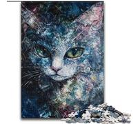 Puzzles Chat Noir et Blanc 1000 Pièces pour Adolescents, Jeu de Rigueur et de Jeu en Famille, Cadeau d'anniversaire, Décoration Murale 26x38cm