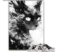 Puzzles Chat Noir pour Adolescents, Jeux éducatifs à Faire soi-même avec Affiche et fiche de Questions Assorties (14 Ans et Plus) (26x38cm)