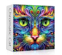 Puzzles chat pour adultes 1000 pièces, puzzle fantaisie animal chaton art abstrait, puzzle coloré amusant chat chaton, puzzle impossible difficile pour adultes