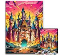 Puzzles Château Coloré 1000 Pièces pour Adultes Puzzles Parfaits pour Les Réunions de Famille, Les Anniversaires, Les Vacances 50x75cm / 19,68x29,52 Pouces