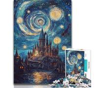 Puzzles Château sous Les étoiles pour Adolescents 1000 Puzzles, Staycation Kill Time Chaque pièce est Unique - Jeu Familial Stimulant et Amusant 38x26cm