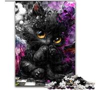 Puzzles Chaton Diable 1000 pièces pour Adultes, Jeux Amusants en Famille, activités à la Maison, Cadeau d'anniversaire, Cadeaux de Voyage 50x75cm