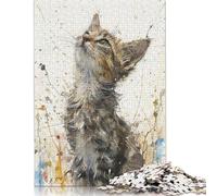 Puzzles Chaton Regard vers Le Haut 1000 Pièces Puzzles en Bois Puzzles 1000 Pièces Jouets Éducatifs Apprentissage 1000pcs (75x50cm)