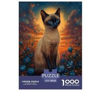Puzzles Chaton Siamois De 1000 Pièces pour Adultes,Paysage du crépuscule Un Jeu De Dexérité Très Difficile Puzzle Éducatif avec des Défis 38x26cm/1000pcs