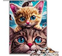 Puzzles Chats et Chatons pour Adolescents, 1000 pièces, Jeu Stimulant et éducatif en Famille pour Anniversaire et Noël (50x75cm)