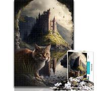 Puzzles Chats sur Une planète Extraterrestre pour Adolescents, avec pièces entièrement emboîtables de Formes aléatoires, pour Les Enfants de 14 Ans et Plus, 50x75cm