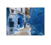 Puzzles，Chefchaouen, Une Ville du Nord du Maroc，Adultes Puzzle en Bois, Décoration De La Maison Moderne pour Le Salon-1000 Pièces（75x50cm）-Y61