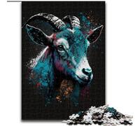 Puzzles Chèvres colorées 1000 pièces pour Adultes, Assemblage de Motifs Amusant à la Maison, Cadeau d'anniversaire, Cadeau de Voyage (26x38cm)