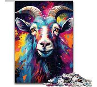 Puzzles Chèvres colorées et bizarres de 1000 pièces, pour Les 14 Ans et Plus, Jeux Amusants, activités à la Maison, Cadeaux d'anniversaire, Cadeaux de Voyage (50x75cm)