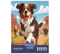 Puzzles Chien Border Collie Mignon Classique Jouets Défi Cadeau Unique Animal 1000 Pièces Qualité Premium Divertissement pour Adultes 38x26cm/1000pcs