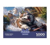 Puzzles Chien Malamute d'Alaska De 1000 Pièces pour Adultes,Aventure Amusante Un Jeu De Dexérité Très Difficile Puzzle Jeu D'intelligence 70x50cm/1000pcs