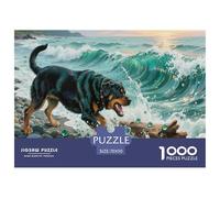 Puzzles Chien Rottweiler Classique Cadeau Famille Gifts for Family Animal 1000 Pièces Décoration Murale pour Adultes Jeu Éducatif Challenge Toy 70x50cm/1000pcs