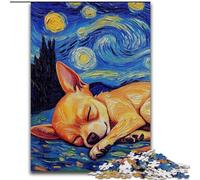 Puzzles Chihuahua Ciel Nocturne pour Adolescents 1000 Pièces, pour 14 Ans et Plus Jeu Décoration Murale Cadeaux Uniques pour Anniversaire et Noël (50x75cm)