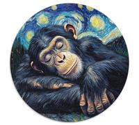 Puzzles chimpanzés Ciel Nocturne pour Adultes, 1000 pièces, Puzzle Rond de 1000 pièces, Jeu interactif Familial, Cadeau Casse-tête, Jouet éducatif (Taille 67,5 x 67,5 cm)