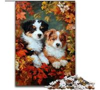 Puzzles Chiot dans Les Feuilles mortes pour Adultes et Adolescents, Jeux éducatifs, décoration d'intérieur, Cadeau d'anniversaire, Art Mural (26x38cm)