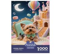 Puzzles Chiot Yorkshire Terrier Classique Cadeau Famille Gifts for Family Animal 1000 Pièces Décoration Murale pour Adultes Jeu Éducatif Challenge Toy 70x50cm/1000pcs