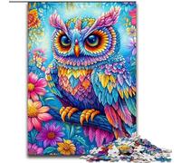Puzzles Chouette Colorée pour Adolescents 1000 Pièces, Anti-Stress Staycation Kill Time Interaction Parent-Enfant (Taille 50x75cm)