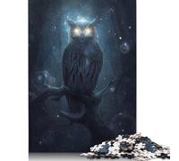 Puzzles Chouette Mystique Perché sur Une Branche pour Adultes 1000 Puzzles Puzzle en Bois Puzzles pour Adultes Adolescents Adolescent Homme Femme Cadeau 1000 pièces (75x50cm)