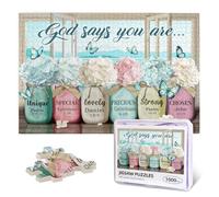 Puzzles chrétiens de 1000 pièces avec versets religieux de la Bible pour adultes - Puzzles inspirants en bois stimulants pour la famille - Jeu à décompresser