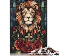 Puzzles chrétiens Lion 500 pièces pour Adolescents, Puzzle créatif en Bois, Jeu Familial, défi de difficulté, 500 pièces (52 x 38 cm)
