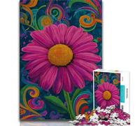Puzzles chrysanthèmes 1000 pièces pour Adolescents, Jeu Stimulant et décoration Murale familiale, Cadeaux d'anniversaire et de Noël Uniques 50x75cm