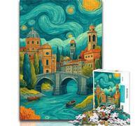 Puzzles Ciel Nocturne de Venise 1000 pièces pour Adolescents, Cadeaux, Anti-Stress, défi Difficile, renforce l'amour Entre Couples 50x75cm