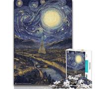 Puzzles Ciel Nocturne pour Adolescents, Puzzle 1000 pièces, Difficile à compléter mais Amusant et Humoristique avec Affiche Assortie et Feuille de Questions-réponses 50x75cm