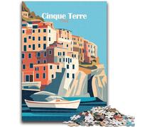 Puzzles Cinque Terre Italie pour Adultes et Adolescents, Puzzles Anti-Stress, Vacances à la Maison, Passe-Temps, Amour Entre Couples, 1000 pièces (50x75cm)