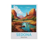Puzzles Classiques Puzzle 1000 Pièces，Affiche de Voyage Vintage Sedona Arizona，Adultdecompression Paper Jigsaws Toys, Kids Toys Cadeaux（50x70cm）-AQ45