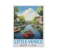 Puzzles Classiques Puzzle 1000 Pièces，Little Venice Regent’s Canal，Adultdecompression Paper Jigsaws Toys, Kids Toys Cadeaux（38x26cm）-HC91