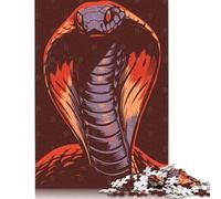 Puzzles Cobra Snake Illustration 1000 pièces pour Adolescents, Cadeaux, Puzzles en Bois pour Adultes, Puzzle Durable pour Adultes | Jeux 1000 pièces (75 x 50 cm)