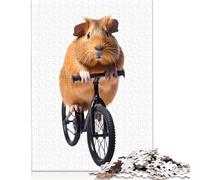 Puzzles Cochon d'Inde Cyclisme 500 pièces Puzzle en Bois pour Adultes Convient aux Adultes et aux Plus de 18 Ans Jouets Anti-Stress (52 x 38 cm)