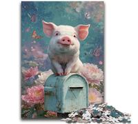 Puzzles cochons Mignons 1000 pièces pour Adolescents, Cadeaux, Anti-Stress, défi Difficile, renforce l'amour Entre Couples (38x26cm)