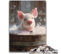 Puzzles cochons Mignons 1000 pièces pour Adolescents, Jeux éducatifs, décoration Murale, Cadeaux d'anniversaire et de Noël Uniques (38x26cm)