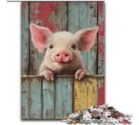 Puzzles cochons Mignons 1000 pièces pour Adultes, à partir de 14 Ans, Jeu de Noël Anti-Stress, Cadeaux pour Femmes (50x75cm)