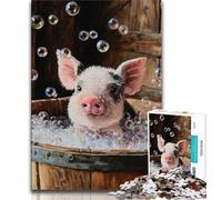 Puzzles cochons Mignons 1000 pièces pour Adultes, Jeu éducatif et défi, idéal comme Cadeau pour Toute la Famille (38x26cm)