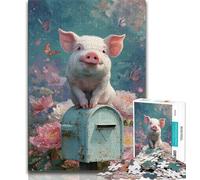 Puzzles cochons Mignons pour Adolescents 1000 pièces, Jeux éducatifs, décoration Murale, Cadeaux d'anniversaire et de Noël Uniques 50x75cm