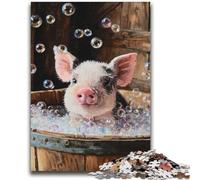 Puzzles cochons Mignons pour Adultes 1000 pièces, Staycation Kill Time, Chaque pièce est Unique - Jeu Familial Stimulant et Amusant (38x52cm)