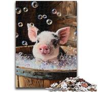 Puzzles cochons Mignons pour Adultes 1000 pièces, Staycation Kill Time, Chaque pièce est Unique - Jeu Familial Stimulant et Amusant (38x26cm)