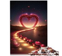 Puzzles Coeur sur la Plage Puzzles pour Adultes 1000 pièces Puzzle en Bois adapté aux Adultes pour s'amuser en Famille Taille : 50x75cm