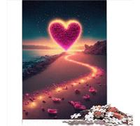 Puzzles Coeur sur la Plage Puzzles pour Adultes Puzzle en Bois de 1000 pièces pour Adultes Puzzle de 1000 pièces Puzzle - Jeu Stimulant 1000 pièces (50x75 cm)