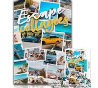 Puzzles Collage Paris pour Adultes (1000 pièces), Jeux éducatifs et éducatifs pour Toute la Famille avec Affiche et fiche de Questions (50x75cm)