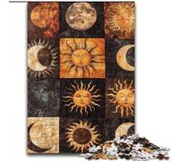 Puzzles Collage Soleil Souriant 1000 pièces pour Adultes, Cadeaux, Jeux éducatifs, Jouets à Faire soi-même avec Affiche et fiche de Questions Assorties (14 Ans et Plus) (26x38cm)