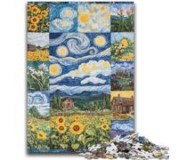 Puzzles Collage Tournesol pour Adolescents 1000 pièces, Jeu Familial Anti-Stress, défi Difficile, Collection d'artistes, Beaux-Arts (38x26cm)