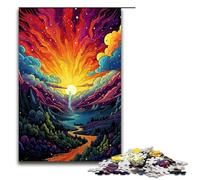 Puzzles colorés Black Hills de 1000 pièces pour Adultes Puzzle Impossible Antistress pour Adolescents de 14 Ans et Plus 75 x 50 cm